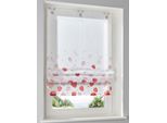 Raffrollo HEINE HOME Gr. 4, weiß, rot, B:100cm H:140cm, Raffrollos, Raffrollo
