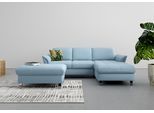Stauraumhocker SIT & MORE "Maggiore", blau (hellblau), B:102cm H:48cm T:67cm, 98% Polyester, 2% Polyamid, Hocker, Stauraumhocker, mit Stauraum und modernen Metallbeinen