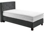 Boxspringbett, grau (anthrazit), B:135cm L:210cm, Bezug: 100% Polyester, WESTFALIA SCHLAFKOMFORT, Komplettbetten, Boxspringbett, wahlweise mit Topper