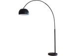 SALESFEVER Bogenlampe "Tinus", schwarz, 1, Ø 33cm H: 195cm, 1 Stk., Leuchten, mit Dimmschalter, echter Marmorfuß, Bogenlampe