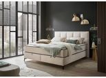 Boxbett ED EXCITING DESIGN "Monroe inkl. Bettkasten, erhältlich in den Breiten 160cm & 180cm", beige (creme), B:183cm L:210cm, 100% Polyester, Komplettbetten, Boxbett, Duo-Matratze - feste Seite mit Kokosmatte