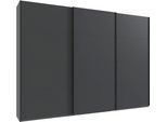 Kleiderschrank WIMEX "Mugano, Made in Germany, Lieferung bis in Deine Etage und Stellort", schwarz (grafit, griffe schwarz), B:313cm H:236cm T:65cm, Holzwerkstoff, Schränke, Kleiderschrank, 3 Schwebetüren, große Größen, mit oder ohne Spiegel, Metallgriffe