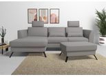 Ecksofa SIT & MORE "Olsen L-Form", grau, B:261cm H:88cm T:172cm, 100% Polyester, Sofas, Ecksofa, inklusive Sitztiefenverstellung, wahlweise mit Bettfunktion, 15cm hoch