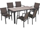 Garten-Essgruppe GARDEN PLEASURE "RANA", grau, Aluminium, Sitzmöbel-Sets, Garten-Essgruppe