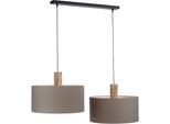 JUST LIGHT Pendelleuchte "LINEN", grau, 2, 1 Stk., Leuchten, ExklusiveE27, Pendelleuchte