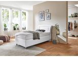 Boxspringbett, weiß (mikrovelours weiß), Liegefläche B/L: 90cm x 200cm, H3, 7-Zonen-Kaltschaummatratze, Bezug Unterbox und Kopfteil: Mikrovelours, 100% Polyester;Bezug Obermatratze 100% Polyester, waschbar bis 60C, WESTFALIA SCHLAFKOMFORT, Komplettbetten, Boxspringbett, in diversen Ausführungen