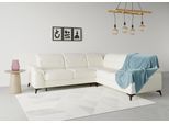 Ecksofa SIT & MORE "Sinatra L-Form", beige (creme), B:251cm H:85cm T:231cm, 98% Polyester, 2% Polyamid, Sofas, Ecksofa, optinal mit Kopfteilverstellung und Armteilfunktion, Metallfüße