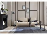 2-Sitzer "CR.450, Designsofa, Loungesofa", beige (hellelfenbein 062, 20), B:164cm H:85cm T:95cm, NaturLEDER OSKAR (echtes Rindsleder);Jacquard-Flachgewebe Diane 1 Q2 (55% Polyacryl 45% Polyester), CREATION BY ROLF BENZ, Sofas, 2-Sitzer, Armlehne niedrig, Fuß chromfarben glänzend, Breite 164 cm