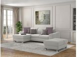 Ecksofa SIT & MORE "Dundee L-Form", silber, B:264cm H:86cm T:175cm, Sofas, Ecksofa, mit Federkern und Edelstahlfüßen, wahlweise mit Kopfteilverstellung