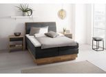 Boxspringbett OTTO HOME "Jenna", grau (ferro), B:164cm L:216cm, Komplettbetten, Boxspringbett, ohne LED-Beleuchtung, mit zertifizierten, recycelten Bezugsstoffen