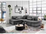 Ecksofa "SO 4100 mit komfortablen Federkern und Kopfteilverstellung", grau (anthrazit 95), B:291cm H:80cm T:226cm, SET ONE BY MUSTERRING, Sofas, Ecksofa, wahlweise mit Bettfunktion und Sitztiefenverstellung, L-Form