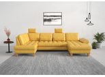 Wohnlandschaft SIT & MORE "Westham U-Form", gelb (dijon), B:338cm H:88cm T:172cm, 100% Polyester, Sofas, Wohnlandschaft, wahlweise mit Bettfunktion, Bettkasten, Sitztiefenverstellung