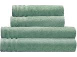 Handtuch Set KLEINE WOLKE "Royal, 4 Stück (2 Handtücher 50/100 cm + 2 Duschtücher 70/140 cm)", grün (maledivia), 4 Stk., Frottier, Frottier, Obermaterial: 100% Baumwolle, Handtuch-Sets, Handtuch Set, Uni Farben, mit Bordüre, weich, in verschiedenen Sets erhältlich