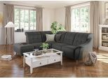 Ecksofa HOME AFFAIRE "Boston L-Form", grau (anthrazit), B:272cm, Struktur (100% Polyester);Luxus-Microfaser Florence (100% Polyester);Chenille (100% Polyester);NaturLEDER (reines Rindsleder), Sofas, Ecksofa, Kopfteilverstellung an jeder Sitzfläche, wahlweise Relaxfunktion