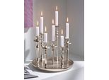 Kerzenhalter HEINE HOME, silber (silberfarben), H:32cm Ø:33,5cm, Kerzenhalter, Kerzenhalter
