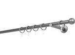 Gardinenstange MYDECO "20mm Ball Wandträger 12 cm", grau (anthrazit), L:270cm, Gardinenstangen, Gardinenstange