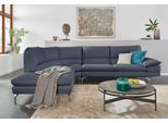Ecksofa CALIA ITALIA "Dave, italienisches Designsofa L-Form, erstklassiger Sitzkomfort", blau (dunkelblau), B:297cm H:87cm T:97cm, Leder BULL - 100% Leder;Leder SORRRENTO - 100% Leder, Sofas, Ecksofa, Ottomane wahlweise links oder rechts, in zwei tollen Lederqualitäten