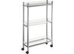 Rollwagen HEINE HOME, grau (chromfarben), B:45cm H:72cm T:15cm, Acryl, Metall, Rollwagen, Rollwagen