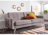 3-Sitzer EXXPO - SOFA FASHION "Nappa, kompakt, bequem, zeitloses Design, Breite 222cm, L-Form", grau (taupe), B:222cm H:87cm T:89cm, Samtvelours (100% Polyester);Webvelours (100% Polyester), Sofas, 3-Sitzer, tolle Detailverarbeitung