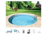 Rundpool MY POOL BWT "mit sandfarbener Folie für den Karibik Look", beige (weiß, sand), H:120cm Ø:600cm, Schwimmbecken, Rundpool, Höhe: 120 cm, inkl. umfangreichem Zubehör, verschiedene Größen