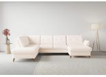 Wohnlandschaft SIT & MORE "Göteborg", beige (creme), B:327cm H:90cm T:226cm, Sofas, Wohnlandschaft, inkl. Sitztiefenverstellung, wahlweise mit Bettfunktion & Bettkasten