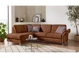 Ecksofa SIT & MORE "Clio L-Form", braun (cognac), B:254cm H:89cm T:190cm, Sofas, Ecksofa, wahlweise mit Bettfunktion und Bettkasten, inklusive Federkern