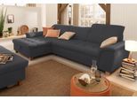 Ecksofa HOME AFFAIRE "Lyla fester Sitzkomfort, bequeme Armlehnen, Breite 279cm, L-Form", grau (anthrazit), B:279cm H:81cm T:170cm, Sofas, Ecksofa, mit Recamiere, wahlweise mit Rückenfunktion und zusätzlich mit Bett