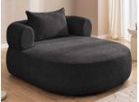 XXL-Sessel HOME AFFAIRE "LUSSAC Loveseat extra tief, große Sitzfläche, Maße B/T/H: 123/158/78cm", grau (schwarz), B:123cm H:78cm T:157,5cm, 100% Polyester, Sessel, XXL-Sessel, hoher Sitzkomfort und modernes Design, Sofa ohne Bettfunktion