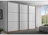 Schwebetürenschrank STAUD "Includo Glas, Made in Germany", alpinweißglas, B:280cm H:222cm T:68cm, Holzwerkstoff, Schränke, Schwebetürenschrank