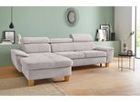 Ecksofa EXXPO - SOFA FASHION "Enya, aufwendige Detailverarbeitung, hoher Sitzkomfort, bequem, L-Form", silber, B:280cm H:79cm T:167cm, Luxus-Microfaser Vintageoptik (100% Polyester);Webvelours (92% Polyester, 8% Nylon), Sofas, Ecksofa, inkl. Kopfteilverstellung, wahlweise mit Bettfunktion und Bettkasten