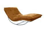 Relaxliege W.SCHILLIG "daily dreams", gelb (brandy s37), B:95cm H:85cm T:169cm, Stoff S37 (100% Polyester), Sofas, Relaxliege, in Waffelkissen-Optik, Schaukelgestell silber matt, in 2 Breiten