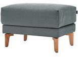 Hocker "CR.450", grau (wasserblau, steingrau 044, 72), B:63cm H:45cm T:48cm, Chenille COCO (72% Polyester 15% Baumwolle 13% Polyacryl), CREATION BY ROLF BENZ, Hocker, Hocker, Füße aus Massivholz
