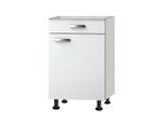 Unterschrank OPTIFIT "Ole", weiß, B:50cm H:87cm T:58,4cm, Holzwerkstoff, Schränke, Unterschrank