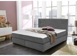 Boxspringbett JOCKENHÖFER GRUPPE "Family, inklusive 7-Zonen-TTFK-Matratzen und Kaltschaumtopper", grau (grau 403, 19), B:190cm L:213cm, Bezug Bett: Microfaser (100% Polyester);Topper und Matratzenspiegel: 100% Polyester, Komplettbetten, Boxspringbett, erhältlich in den Breiten 120,140 & 180cm