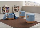 Hocker EGOITALIANO "Tonder, Designhocker als Blickfang mit tollen Details", blau (himmelblau), B:50cm H:50cm T:50cm, Leder »BULL« (echtes Rindsleder). Geschliffenes, pigmentiertes und behandeltes Rindsleder mit einer Dicke von 1, 3-1, 5 mm. Dieses Leder zeigt eine ziemlich weiche Hand mit einem halb undurchsichtigen Aussehen. Es handelt sich um ein geschütztes Leder. Eine leichte Deckschicht schüt
