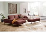 Ecksofa W.SCHILLIG "run, Designsofa mit tollem Sitzkomfort, L-Form", rot (rosso marone z73), B:299cm H:88cm T:178cm, Longlife Xtra-Leder Z73: Naturwalkleder der Luxusklasse aus den erlesensten Rohhäuten. Hautstärke 1, 1 – 1, 3 mm;ROHLEDER Jacquard-Flachgewebe Q2 W60 (63% Polyester, 37% Polyacryl);ROHLEDER Chenille-Flachgewebe Q2 W77 (68% Polyacryl, 32% Polyester);Stoff S37 (100% Polyester), Sofas,