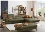 Ecksofa W.SCHILLIG "piedroo, Designsofa mit tollem Sitzkomfort, bequem und elegant, L-Form", grün (camouflage z69), B:343cm H:70cm T:193cm, Longlife Xtra-Leder Z69: Das feinnarbige, gedeckte Softleder Z69 besticht durch seine außergewöhnliche Weichheit im trendigen »Vintage-Look«, Hautstärke 0, 9 - 1, 1 mm, Sofas, Ecksofa, Kopfteilverstellung, wahlweise mit Sitztiefenverstellung, Breite 343cm