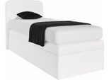 Boxspringbett, weiß, B:105cm L:212cm, Box und Kopfteil: Microvelours (100% Polyester) oder Kunstleder (Polyurethan);Bezug der Obermatratze: 100% Polyester, WESTFALIA SCHLAFKOMFORT, Komplettbetten, Boxspringbett, wahlweise mit Bettkasten