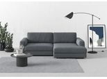 Ecksofa TRENDMANUFAKTUR "Bourbon, Mega Designsofa mit tollem Sitzkomfort, Breite 250cm, L-Form", grau (dunkelgrau), B:250cm H:84cm T:176cm, 92% Polyester, 8% Nylon, Sofas, Ecksofa, extra tiefe Sitzfläche, wahlweise mit Sitztiefenverstellung