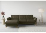 Ecksofa SIT & MORE "Göteborg", grün (khaki), B:268cm H:90cm T:176cm, Sofas, Ecksofa, Sitztiefenverstellung und Federkern, wahlweise mit Bettfunktion