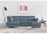 Ecksofa SIT & MORE "Arngast L-Form", bunt (graublau), B:245cm H:84cm T:194cm, Sofas, Ecksofa, inklusive Kopfteilverstellung und Federkern