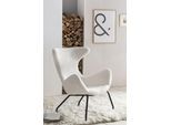 Relaxsessel SALESFEVER "Komfortabler Sessel zum Entspannen", weiß, B:77cm H:95cm T:62cm, 100% Polyester, Metall, Sessel, Relaxsessel, Umhüllt von kuscheligem Teddyfell