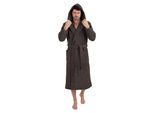 Unisex-Bademantel WEWO FASHION "3006, ideal für Sauna & Spa, Hotelbademantel, Morgenmantel" Gr. XL, grau (anthrazit), L:125cm, Frottier, Hausmäntel, Unisex-Bademantel, klassisch elegant