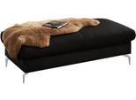 Polsterhocker W.SCHILLIG "piedroo, Designsofa mit tollem Sitzkomfort, bequem, L-Form", schwarz (schwarz z59), B:141cm H:42cm T:70cm, Longlife Xtra-Leder Z59: Glattleder mit modischer Prägung. Hautstärke 0, 9 - 1, 1 mm, Hocker, Polsterhocker, Füße in Silber matt