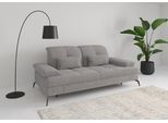 2,5-Sitzer SIT & MORE "Amica, inkl. Sitztiefenverstellung und Armteilverstellung", grau (hellgrau), B:202cm H:90cm T:122cm, 100% Polyester, Sofas, 2 5-Sitzer, wahlweise mit Kopfteilverstellung und Bettfunktion