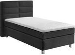 Boxspringbett, grau (charcoal), B:105cm L:210cm, Bezug: 100% Polyester;Polsterung: 100% Polyester, WESTFALIA SCHLAFKOMFORT, Komplettbetten, Boxspringbett, wahlweise mit Kaltschaum-Topper