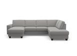 Wohnlandschaft HOME AFFAIRE "County U-Form", silber, B:309cm H:81cm T:213cm, Luxus-Microfaser (100% Polyester);Struktur fein (100% Polyester);Luxus-Microfaser weich (9ß% Polyester, 10% Polyamid), Sofas, Wohnlandschaft, wahlweise Ottomane links oder rechts, mit Federkern-Polsterung