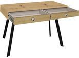 Schreibtisch MÄUSBACHER "Big System Office", schwarz (schwarzstahl, asteiche, schwarz, asteiche), B:108cm H:65cm T:50cm, Tische, Schreibtisch, Breite 108 cm