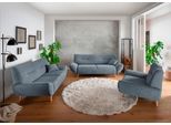 Polstergarnitur HOME AFFAIRE "Drago elegant und zeitlos, komfortabel, moderne Formensprache", blau (hellblau), H:81cm T:90cm, 100% Polyester, Sitzmöbel-Sets, Polstergarnitur, als Sessel/Polsterecke erhältlich, versch. Stoffe, inkl. 2 Zierkissen