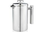 French Press Kanne GEFU "GUSTAVO", silber, B:19cm H:22cm T:11cm, Kaffeemaschinen, French Press Kanne, einfaches Zubereitung, heißes Servieren von Kaffee und Tee, Edelstahl